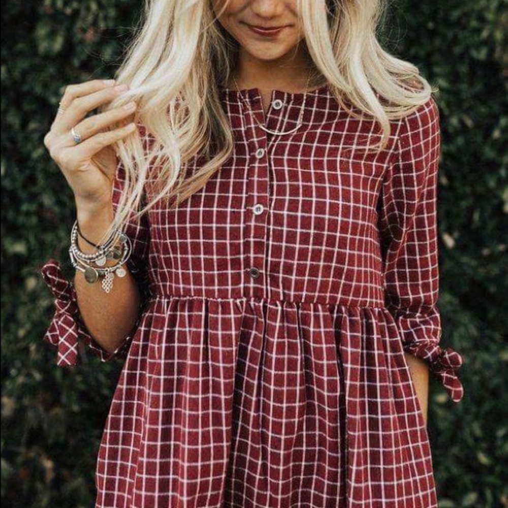 Roolee Hidden Alley Red Flannel Dress